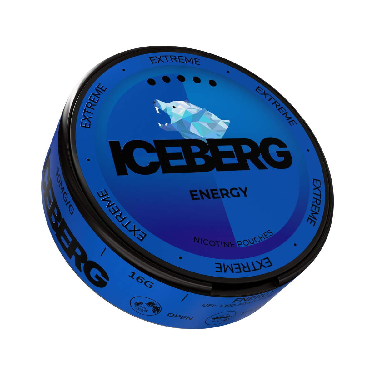 ICEBERG Energy Extreme nikotinportioner, dosa (3D)