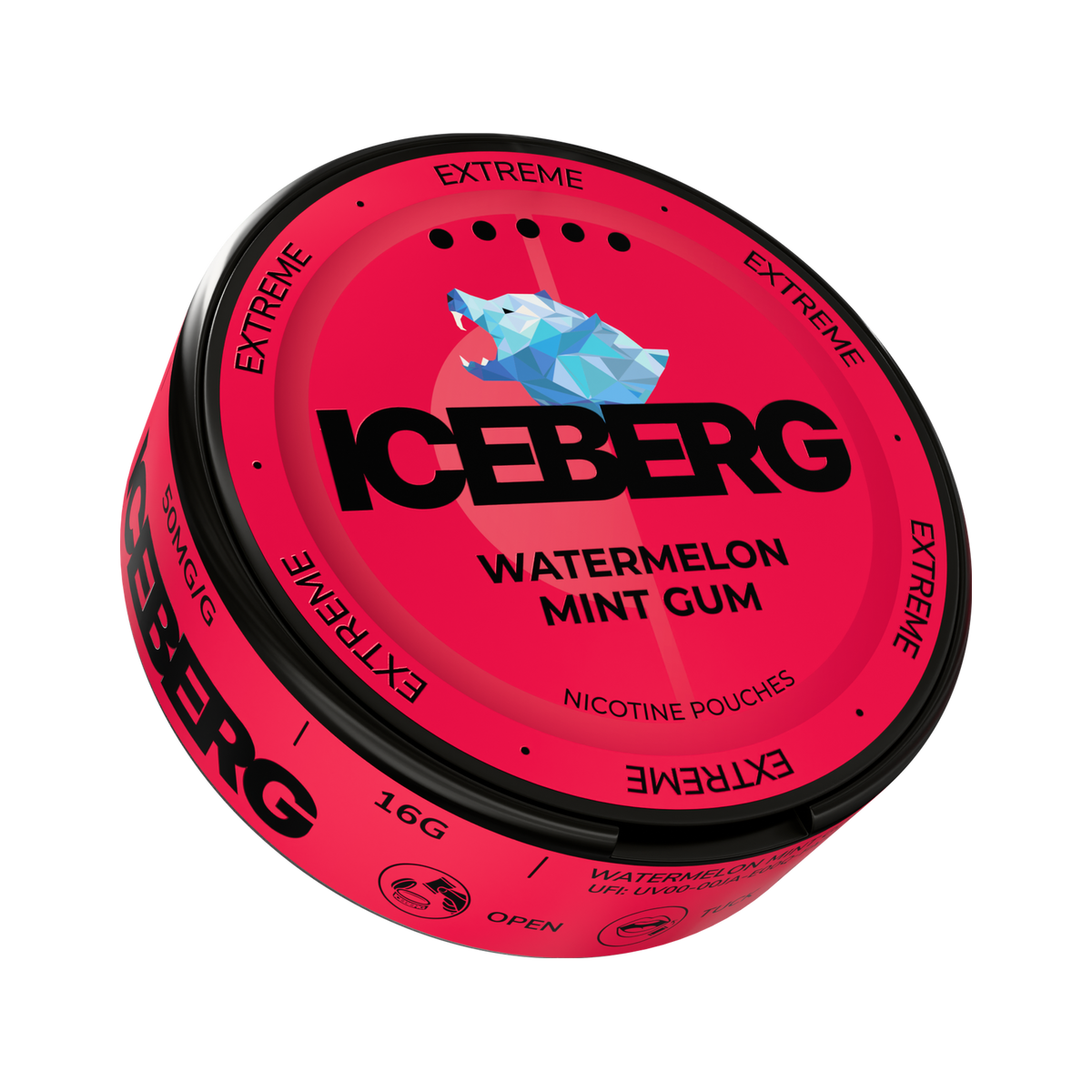 ICEBERG Watermelon Mint Gum Extreme nikotinportioner, dosa (3D)