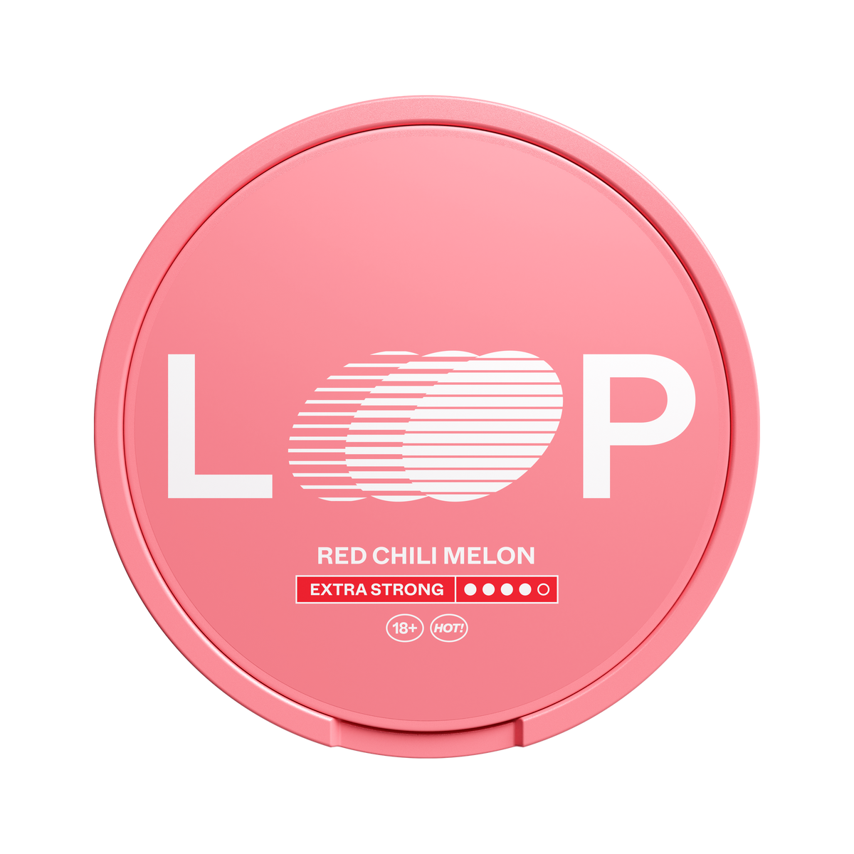 LOOP Red Chili Melon Extra Strong, Dose, Vorderansicht