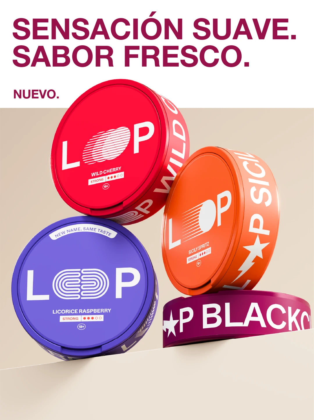 LOOP Smooth Range: Blackcurrant, Licorice Raspberry, Sicily Spritz y Wild Cherry