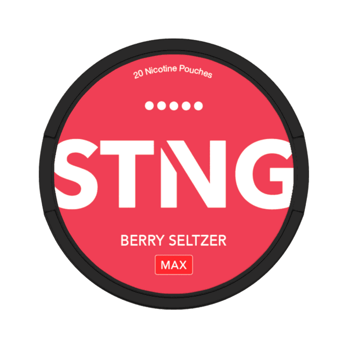 STNG Berry Seltzer Max, envase, vista frontal