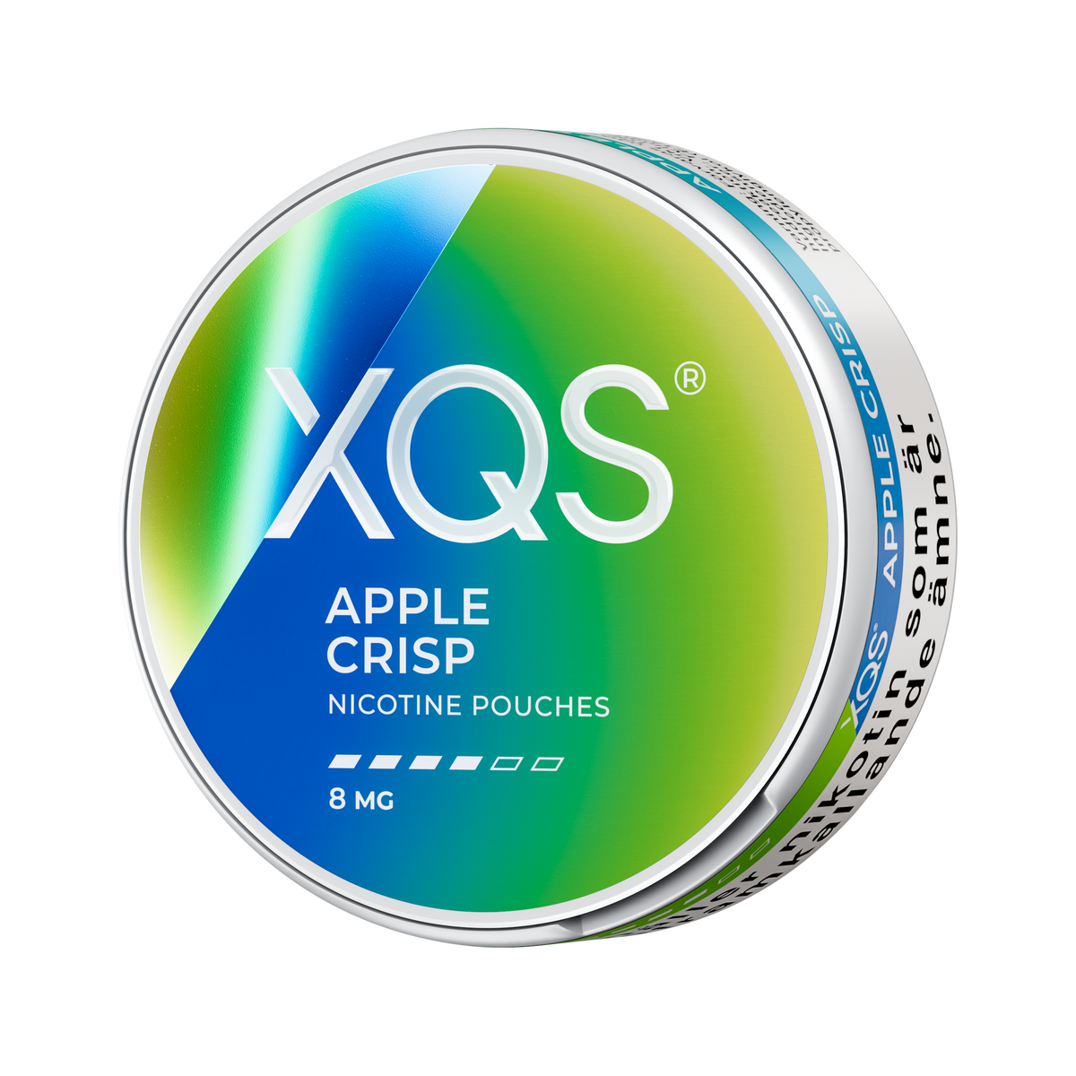 XQS Apple Crisp 8mg, Dose, linke Seitenansicht