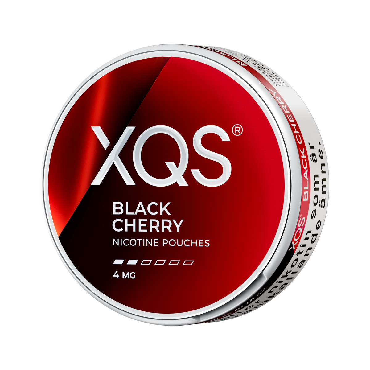 XQS Black Cherry 4mg, Dose, linke Seitenansicht