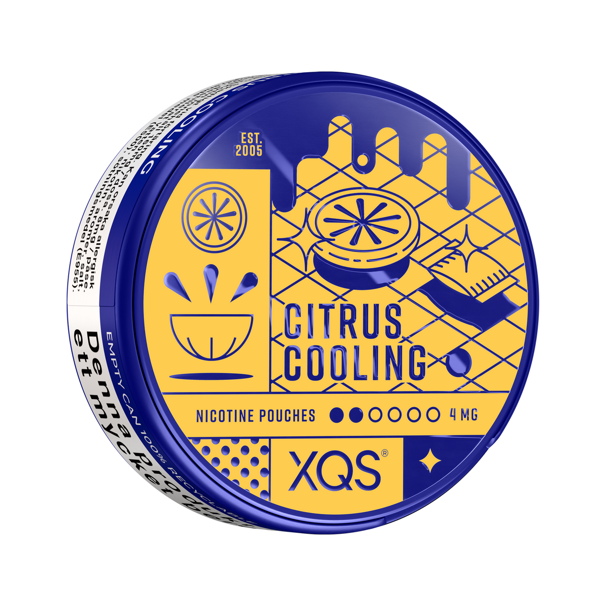 XQS Citrus Cooling 4mg, envase, vista lateral derecha