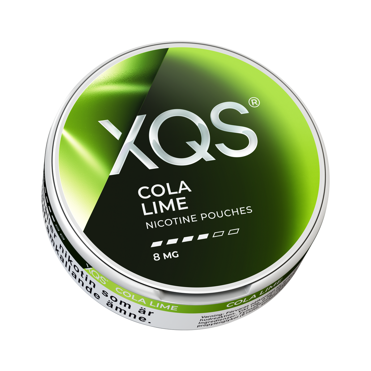 XQS Cola Lime 8mg, envase, vista desde abajo