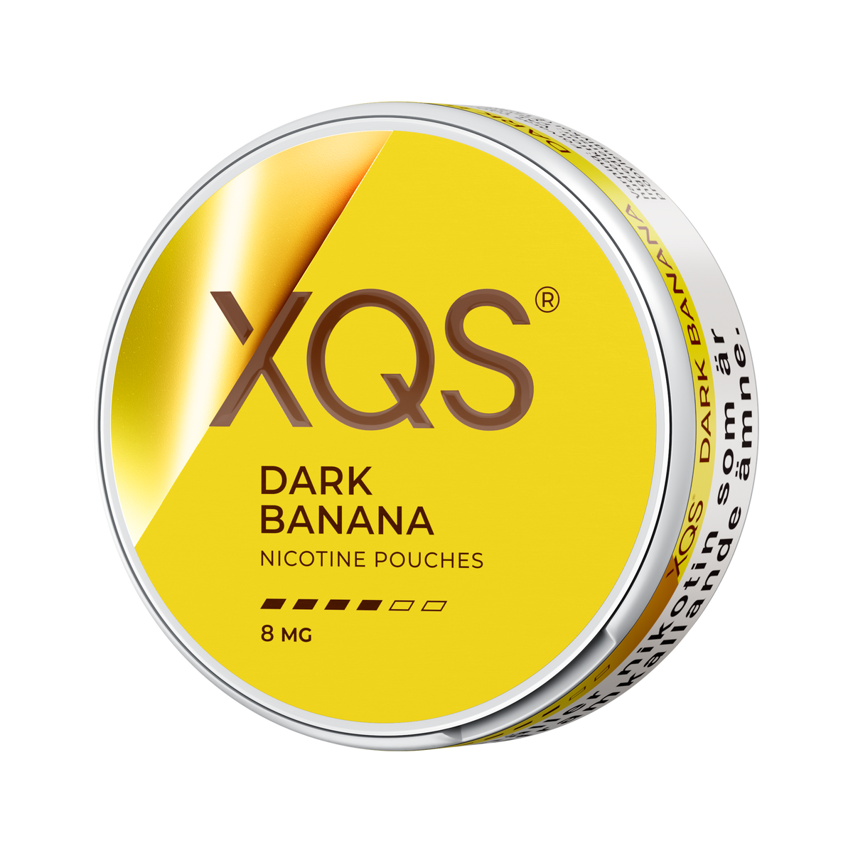 XQS Dark Banana 8mg, Dose, linke Seitenansicht