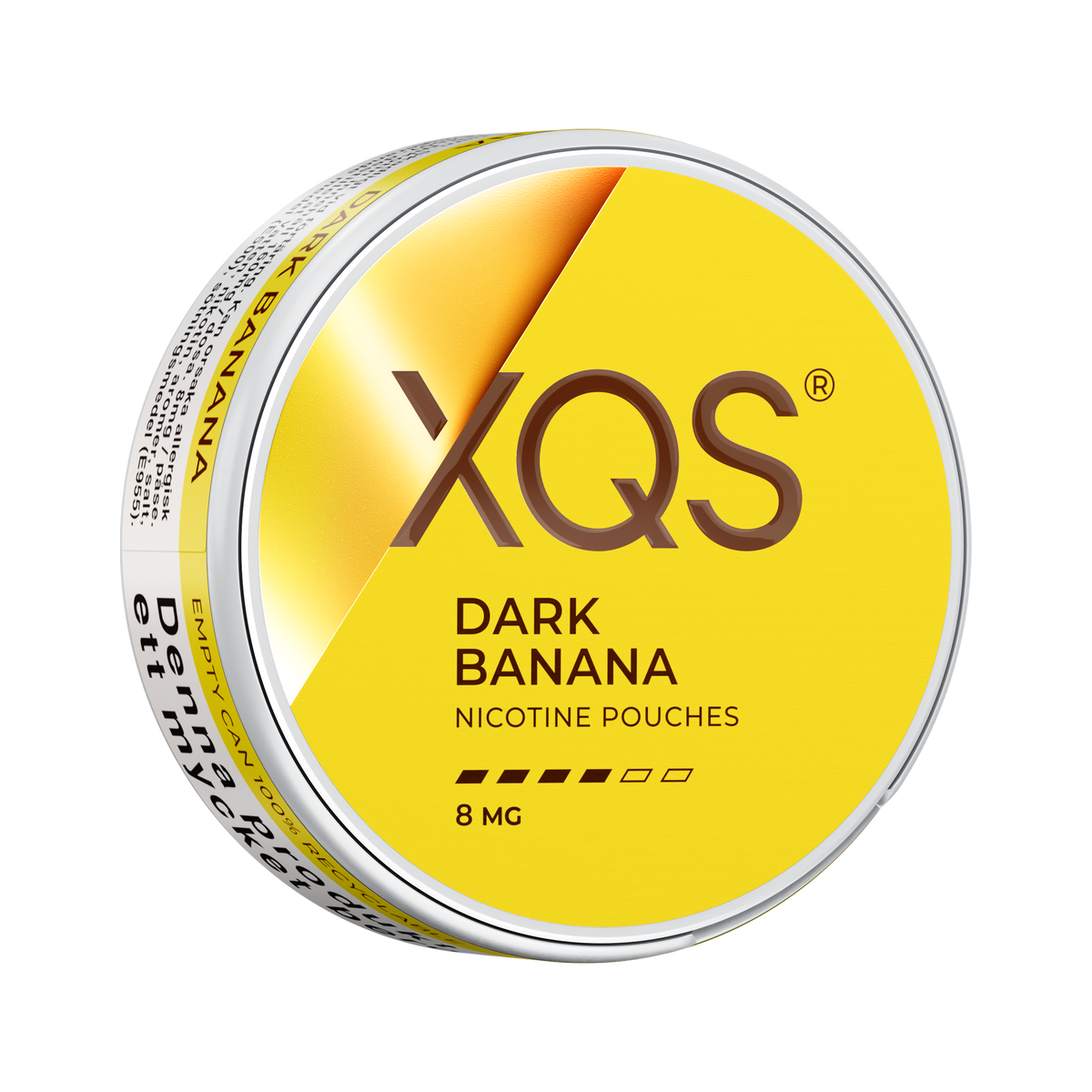 XQS Dark Banana 8mg, Dose, rechte Seitenansicht