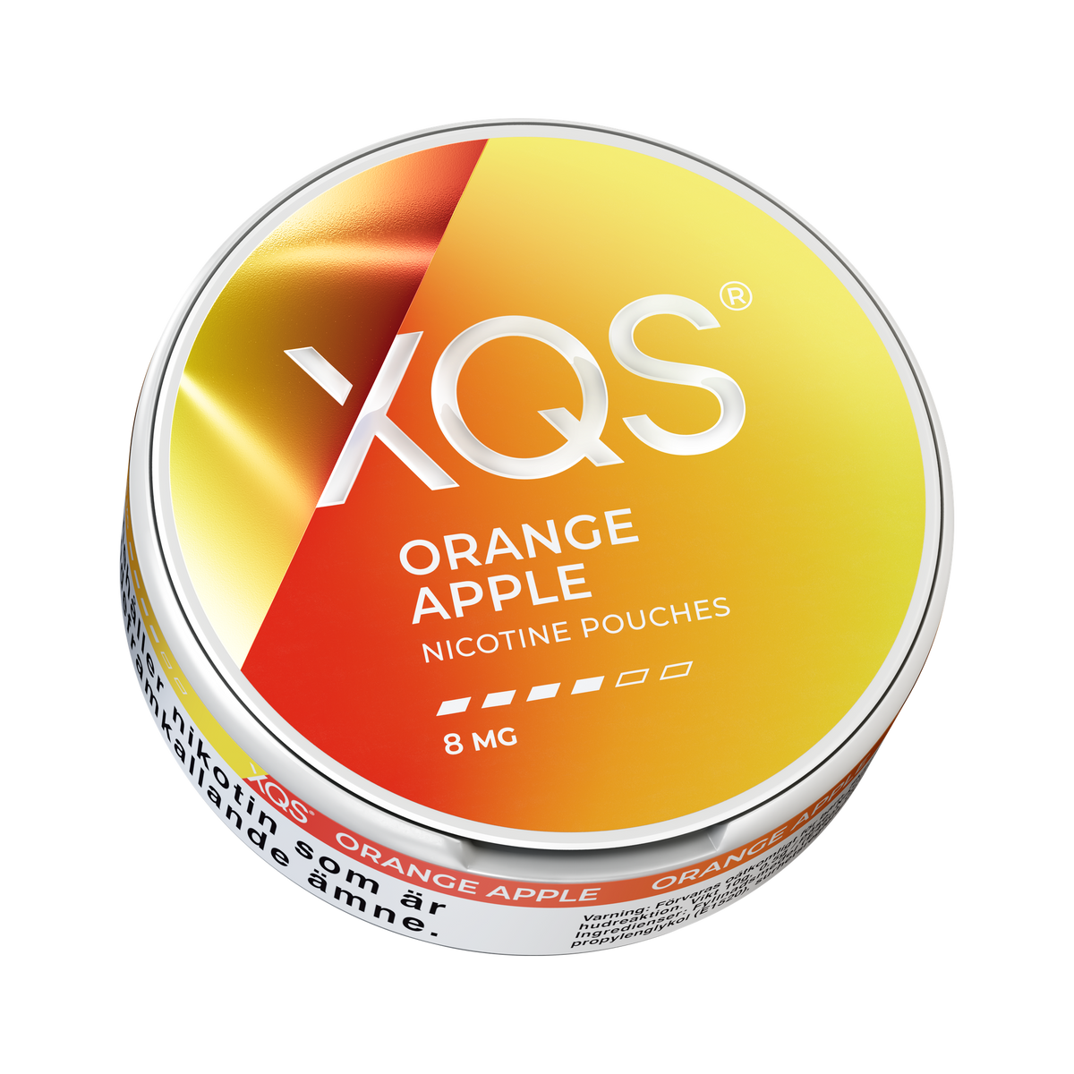 XQS Orange Apple 8mg, envase, vista desde abajo