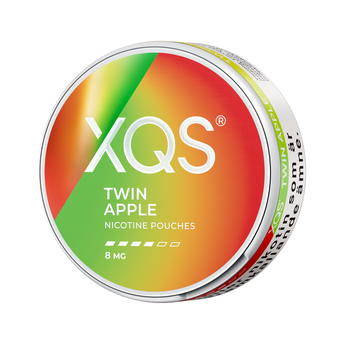 XQS Twin Apple 8mg, Dose, linke Seitenansicht