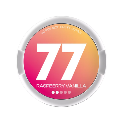 77 Raspberry & Vanilla Light, 5,2 mg por bolsa, fotografía del producto original, imagen cuadrada centrada