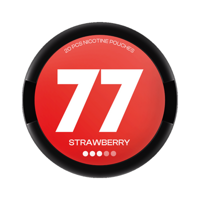 77 Strawberry, envase, vista frontal