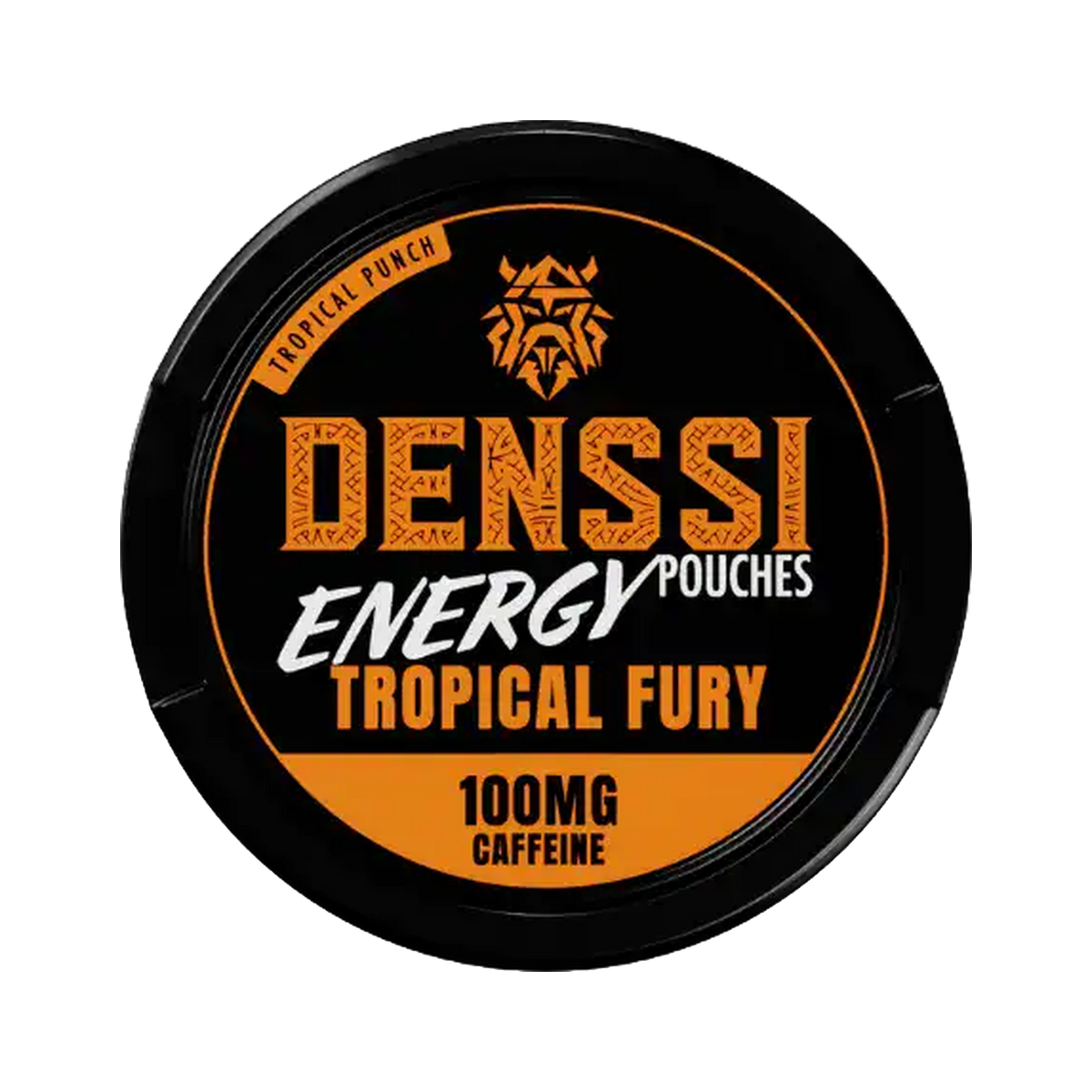 Denssi Tropical Fury Caffeine can, front