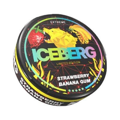ICEBERG Strawberry Banana Gum Extreme (Outlet), envase, vista frontal