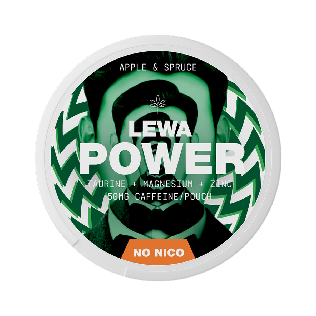LEWA POWER Apple & Spruce Caffeine can, front