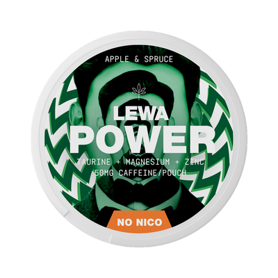 LEWA POWER Apple & Spruce Caffeine, envase, vista frontal