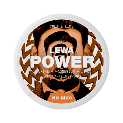 LEWA POWER Cola & Lime Caffeine, envase, vista frontal