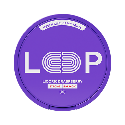 LOOP Licorice Raspberry Strong nikotinpåsar, envase