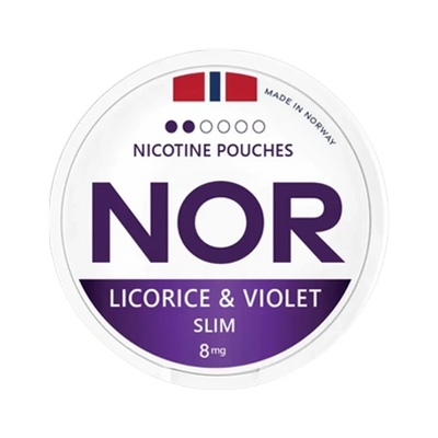 NOR Licorice & Violet Slim | Bäst före: 09/09/2026, Dose, Vorderansicht