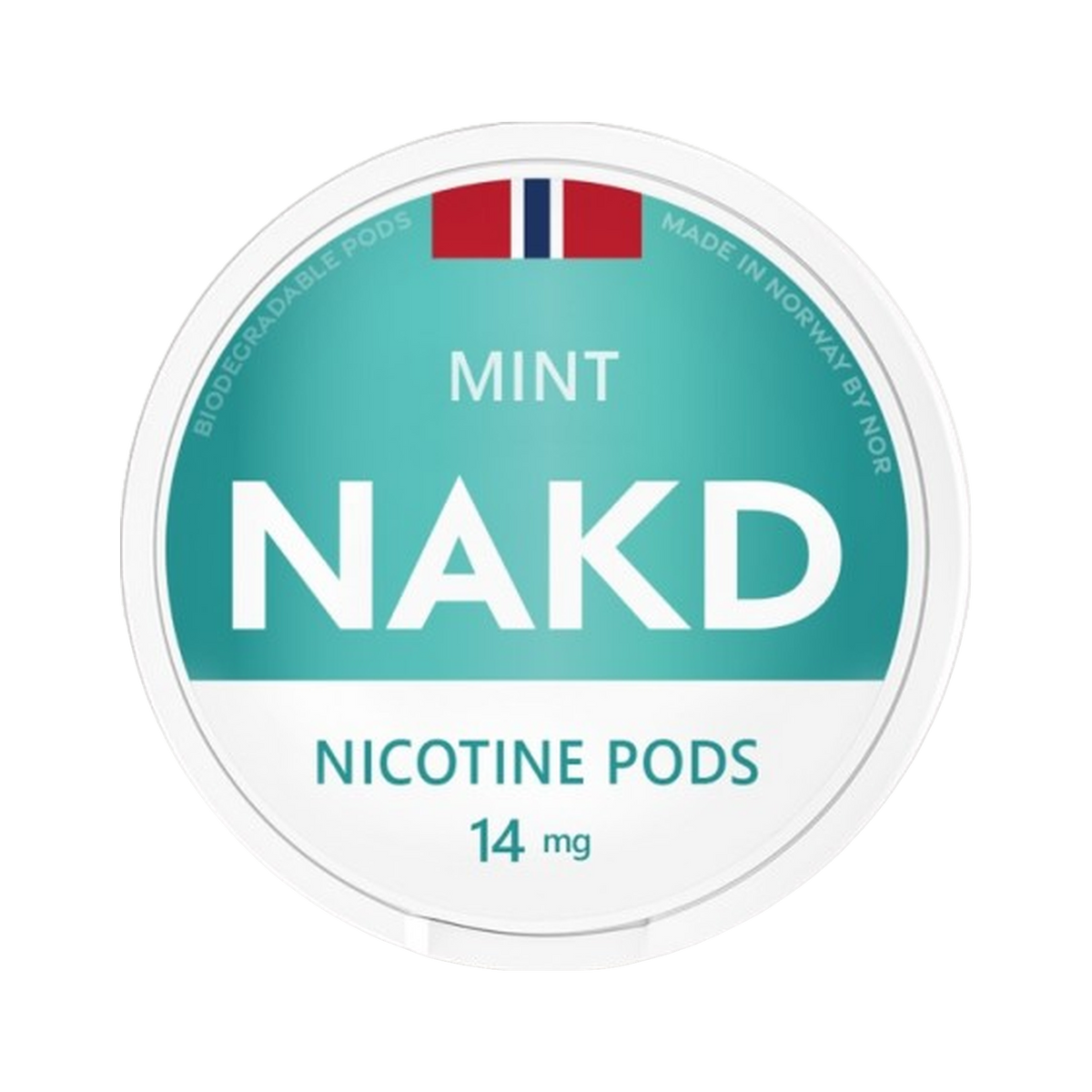 NOR Nakd Pods Mint | Bäst före: 06/11/2026, Dose, Vorderansicht