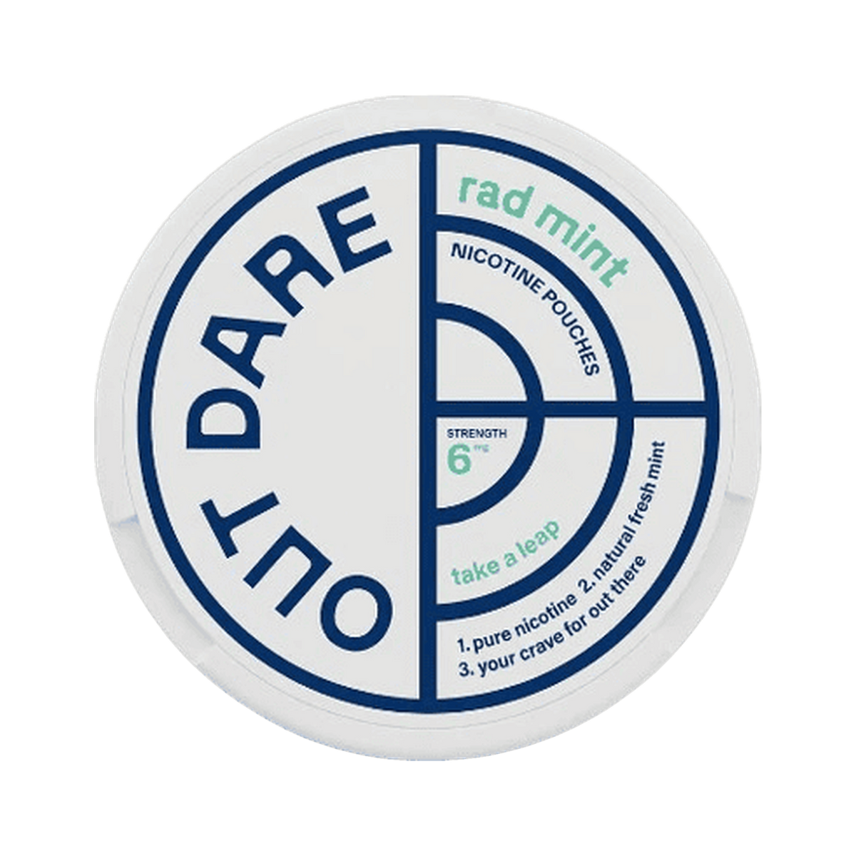 OUTDARE Rad Mint 6 mg, Dose, Vorderansicht