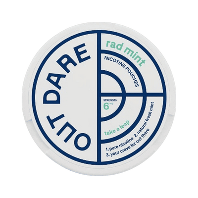 OUTDARE Rad Mint 6 mg, Dose, Vorderansicht