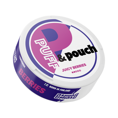 Puff & Pouch Juicy Berries 12 mg | Bäst före: 01/10/2026, Dose, Vorderansicht