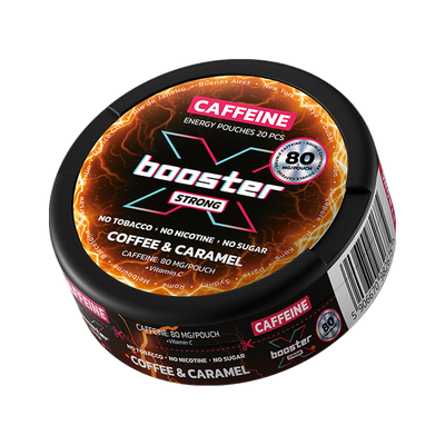 X-BOOSTER Coffee & Caramel Koffein, envase, vista frontal