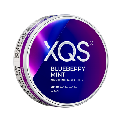 XQS Blueberry Mint 4mg, envase, vista lateral derecha