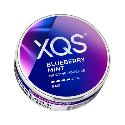 XQS Blueberry Mint 8mg, Dose, Ansicht von unten