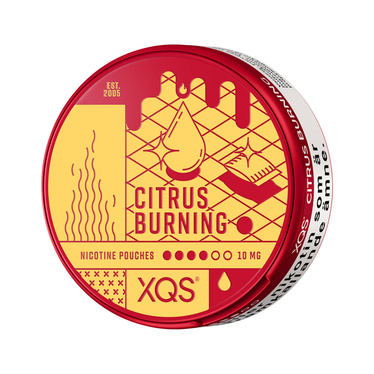 XQS Citrus Burning Slim 10 mg, envase, vista lateral izquierda