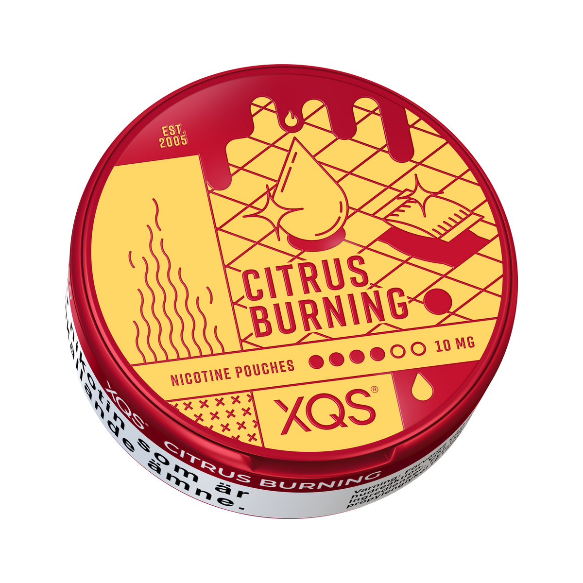 XQS Citrus Burning Slim 10 mg, envase, vista desde abajo