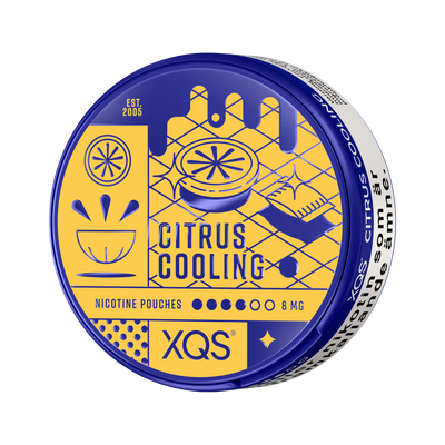 XQS Citrus Cooling 8mg, envase, vista lateral izquierda