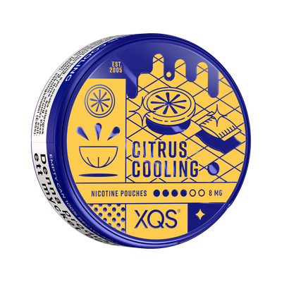 XQS Citrus Cooling 8mg, envase, vista lateral derecha