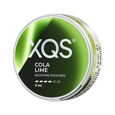 XQS Cola Lime 8mg, envase, vista lateral izquierda