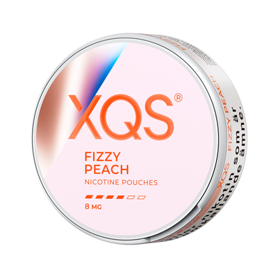 XQS Fizzy Peach 8mg, Dose, linke Seitenansicht