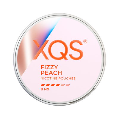 XQS Fizzy Peach Strong can, front