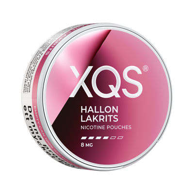 XQS Hallon Lakrits 8mg, Dose, rechte Seitenansicht