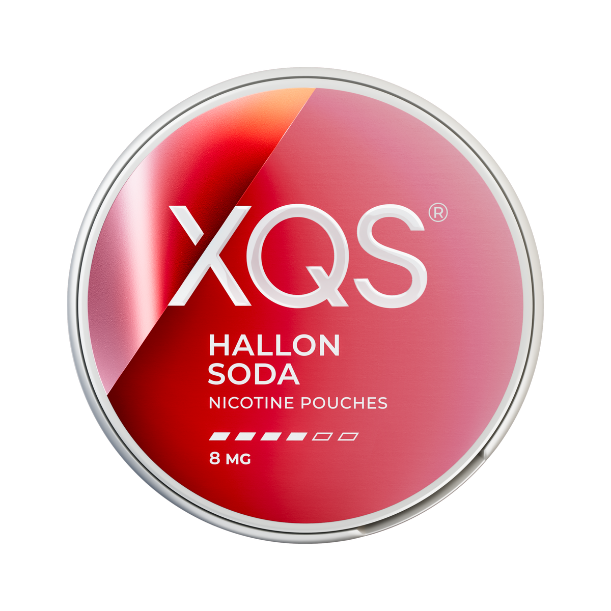XQS Hallonsoda 8mg, envase, vista frontal