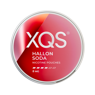 XQS Hallonsoda 8mg, envase, vista frontal