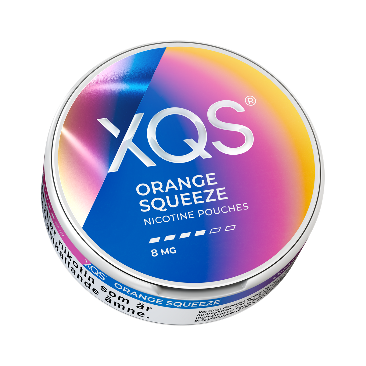 XQS Orange Squeeze 8mg, envase, vista desde abajo