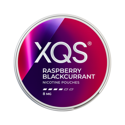 XQS Raspberry Blackcurrant 8mg, Dose, Vorderansicht