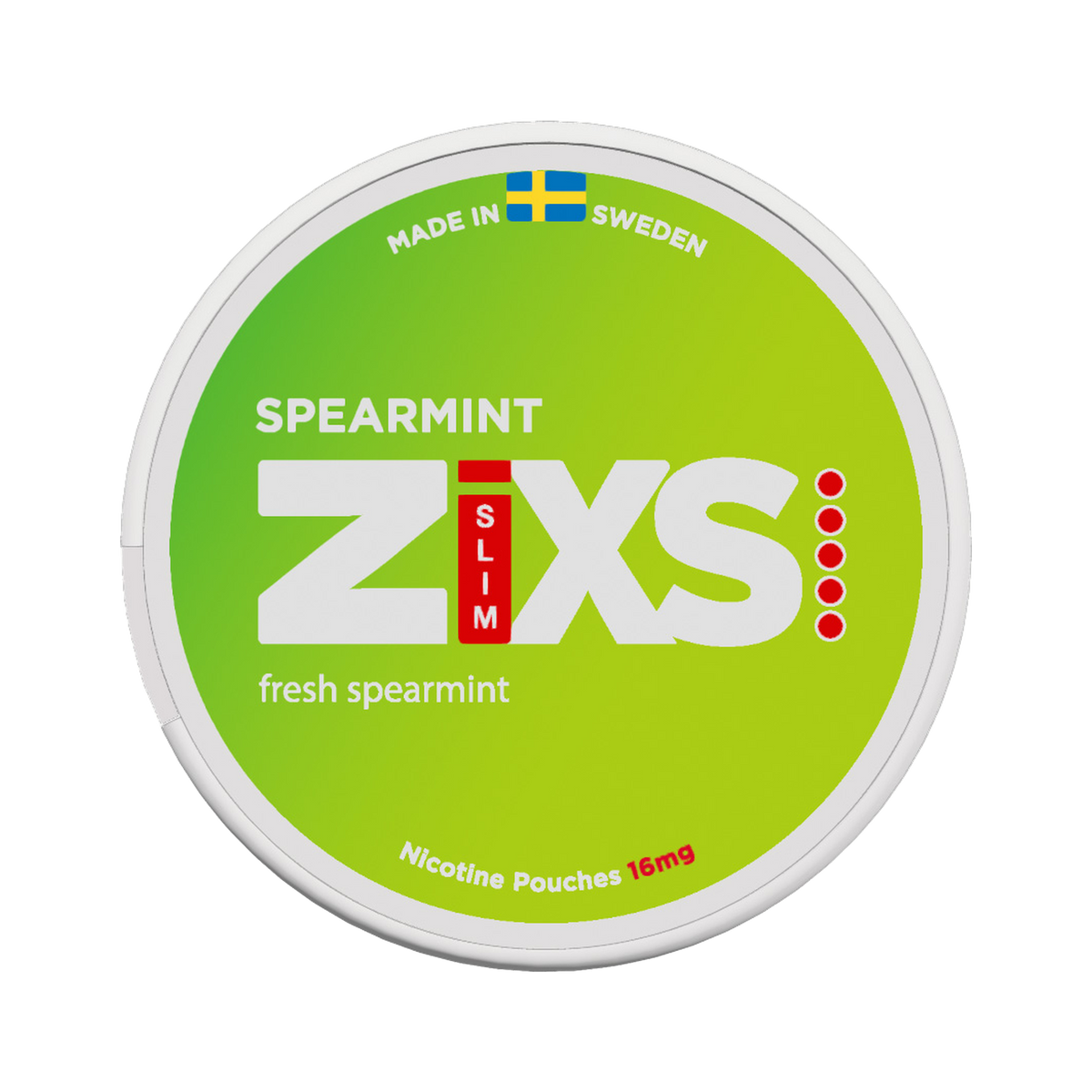 Zixs Spearmint Slim can, front