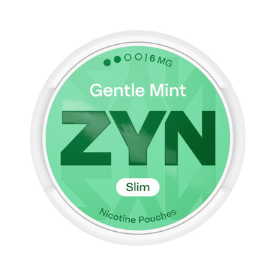 ZYN Gentle Mint Slim 6mg (S2), envase, vista frontal