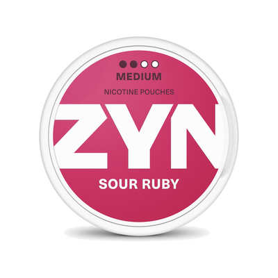 ZYN Sour Ruby Slim 6mg (S2), 6 mg pro Beutel, Originalproduktfoto, zentriertes quadratisches Bild