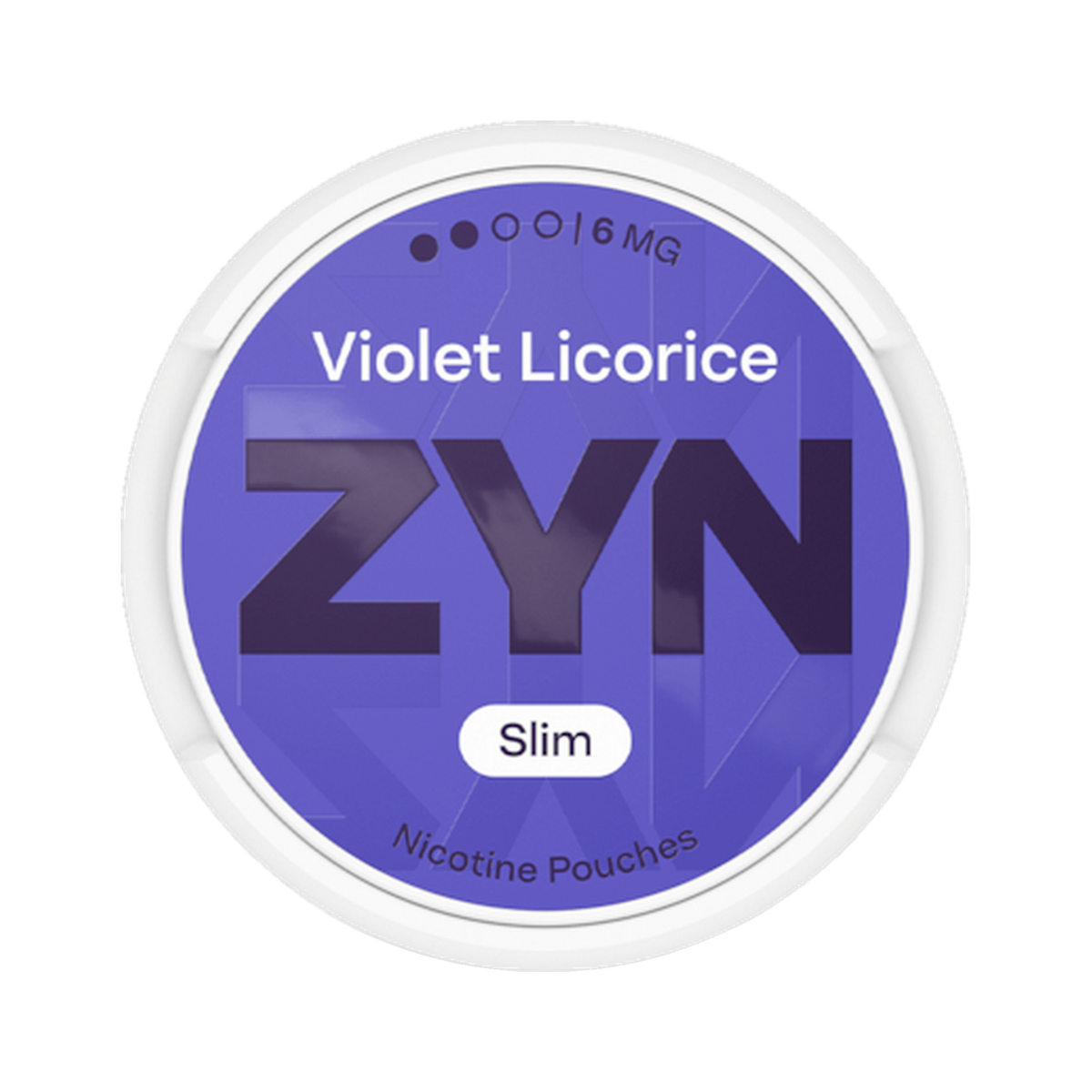 ZYN Violet Licorice Slim 6mg (S2) | Bäst före: 01/09/2026 can, front